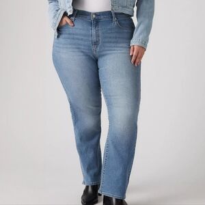 NWT 70s High Slim straight Jeans Light Wash 22W